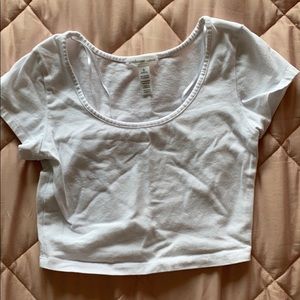 Plain White Cropped Tee